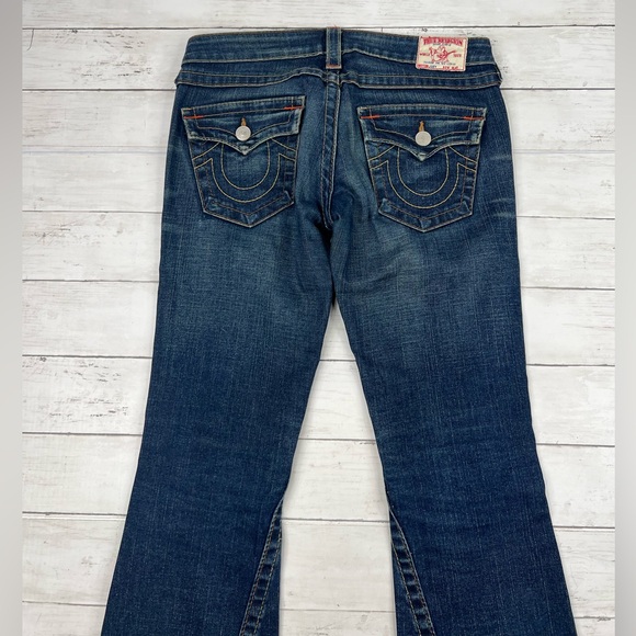 True Religion VTG USA Made Joey Low Rise Flare Jeans Size 28 - Picture 5 of 15